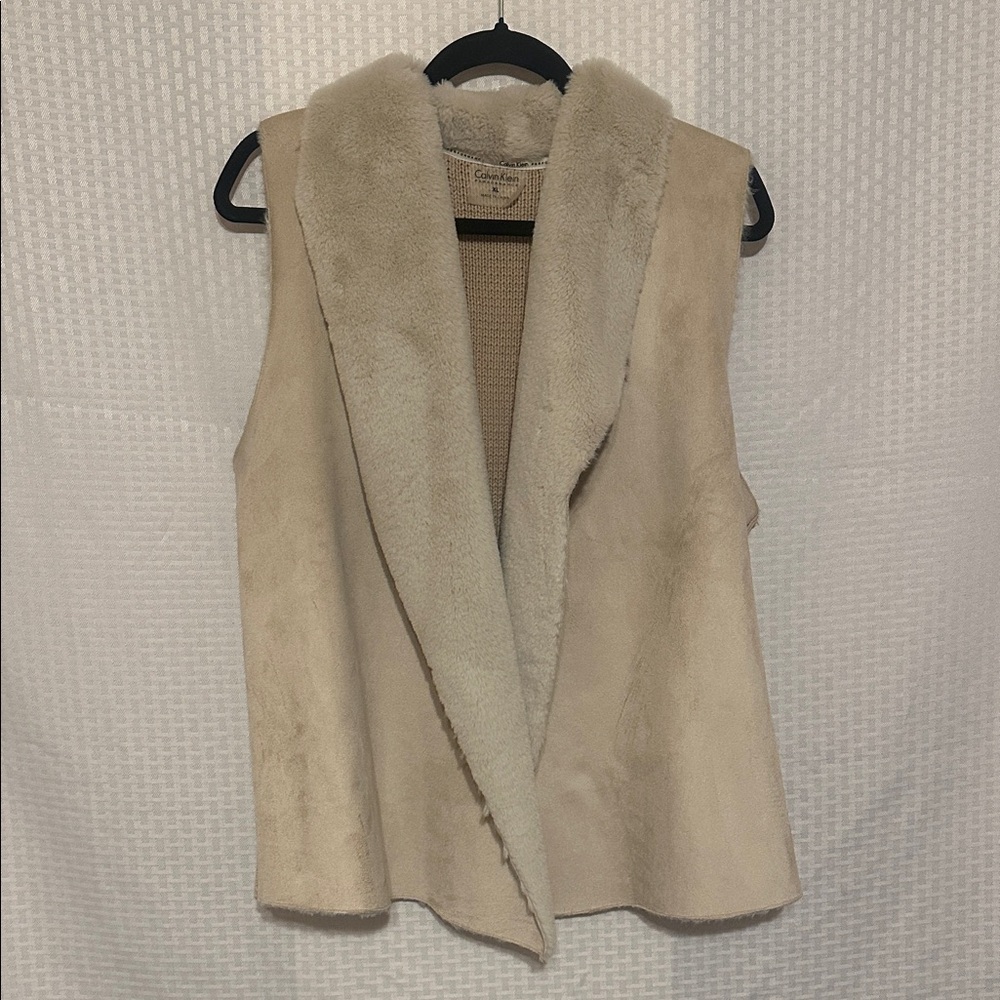 #805 Calvin Klein Collection Cream Shearling Vest